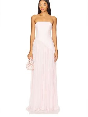 Lovers and Friends Alice Strapless Gown Light Blush Pink dress Revolve XS